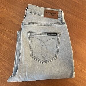 Calvin Klein Light Blue Distressed High Rise Straight Women's Jeans Size 4P